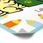 Labrador Puppies Reading Cartoon ポスター (角)