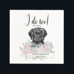 Labrador Puppy Dog Wedding Cocktail Napkins スタンダードカクテルナプキン<br><div class="desc">These lovely Labrador wedding napkins feature a beautiful floral pet design in watercolor style- perfect for a wedding saturated in neutral tones and are an attractive way to accent your event's cocktail, food, or dessert table! Easily Personalize the napkins with the names of the pet, bride, groom, and the wedding...</div>