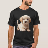 Labrador puppy laying down tail showing retro tシャツ (正面)