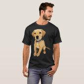 Labrador Puppy Pet Dog Golden Retriever Sitting Wi Tシャツ (正面フル)
