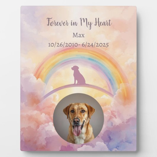 Labrador Rainbow Bridge Memorial Plaque Watercolor フォトプラーク (正面)