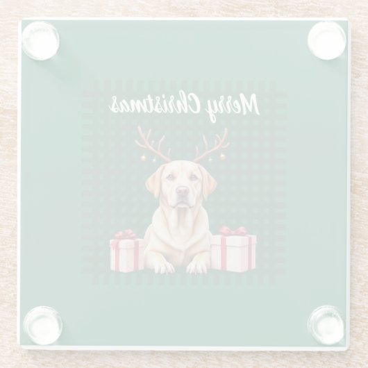 Labrador Reindeer ガラスコースター (裏面)