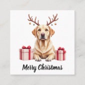 Labrador Reindeer スクエア名刺 (正面)