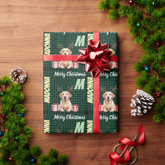 Labrador Reindeer ラッピングペーパー (クリスマスギフト)