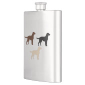 labrador retrieverすべての色のシルエット フラスク (左)