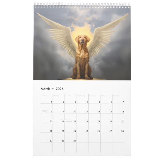 Labrador retriever 2026 wall calendar カレンダー (3月 2026)