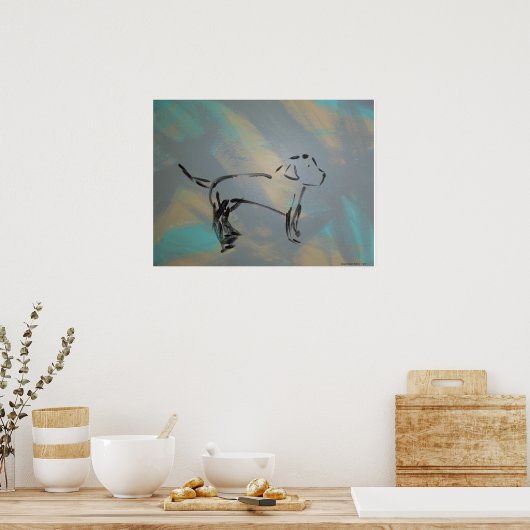 Labrador Retriever Abstract Poster ポスター (キッチン)