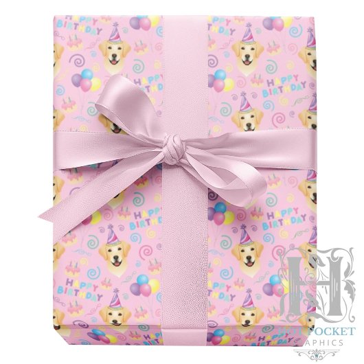 Labrador Retriever Birthday Gift Wrapping Paper ラッピングペーパー