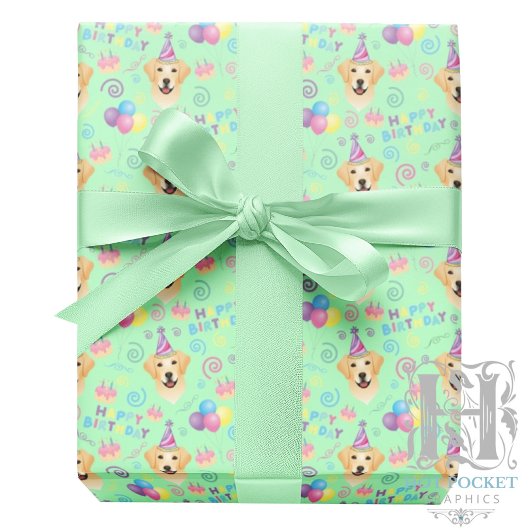 Labrador Retriever Birthday Gift Wrapping Paper ラッピングペーパー
