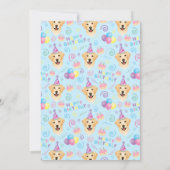 Labrador Retriever Birthday Party Invitation Blue 招待状 (裏面)