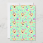 Labrador Retriever Birthday Party Invitation Green 招待状 (裏面)