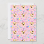 Labrador Retriever Birthday Party Invitation Pink 招待状 (裏面)