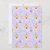 Labrador Retriever Birthday Party Invitation Purpl 招待状 (裏面)