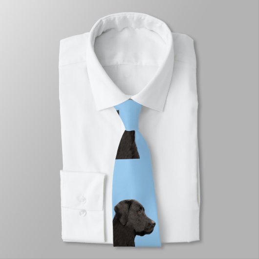 Labrador Retriever Black Painting Original Dog Art ネクタイ (タイ)