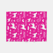 Labrador Retriever Blanket with Heart Doodles  フリースブランケット (正面(横))