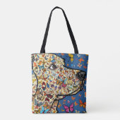 Labrador Retriever Butterfly Dog Art | Yellow Lab トートバッグ (裏面)