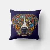 Labrador Retriever Butterfly Kaleidoscope Portrait クッション (裏面)