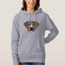 Labrador Retriever Butterfly Kaleidoscope Portrait パーカ