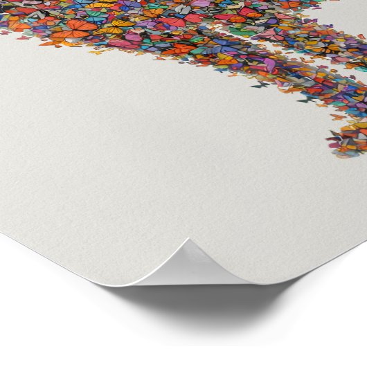 Labrador Retriever Butterfly Silhouette Dog Lover ポスター (角)