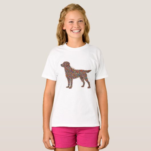 Labrador Retriever Butterfly Silhouette Dog Lover Tシャツ (正面フル)