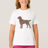 Labrador Retriever Butterfly Silhouette Dog Lover Tシャツ (正面)