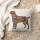 Labrador Retriever Butterfly Silhouette | Dog Mama クッション (ブランケット)