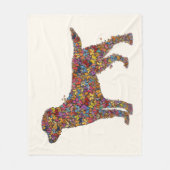 Labrador Retriever Butterfly Silhouette | Dog Mama フリースブランケット (正面)