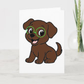 Labrador Retriever Chocolate Lab Cartoon カード (正面)