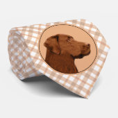 Labrador Retriever (Chocolate) Painting - Dog Art ネクタイ (ロール)