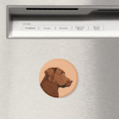 Labrador Retriever (Chocolate) Painting - Dog Art マグネット (インサイチュ (食洗機))