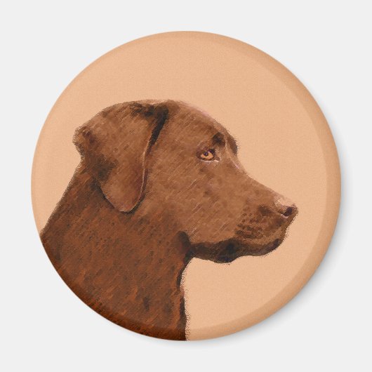 Labrador Retriever (Chocolate) Painting - Dog Art マグネット (正面)
