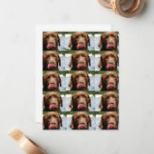 Labrador Retriever Chocolate Tiles BG ノートカード (正面/裏面インサイチュ)