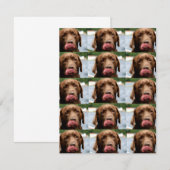 Labrador Retriever Chocolate Tiles BG ノートカード (正面/裏面)