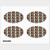 Labrador Retriever Chocolate Tiles BG 楕円形シール (シート)