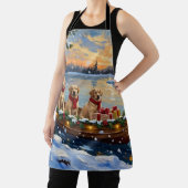 Labrador Retriever Christmas Boat Holiday エプロン (インサイチュ)