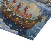 Labrador Retriever Christmas Boat Holiday カッティングボード (角)