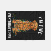 Labrador Retriever Christmas I'm Fine Everything I フリースブランケット (正面(横))