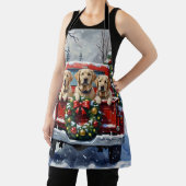 Labrador Retriever Christmas Red Truck Holiday エプロン (インサイチュ)