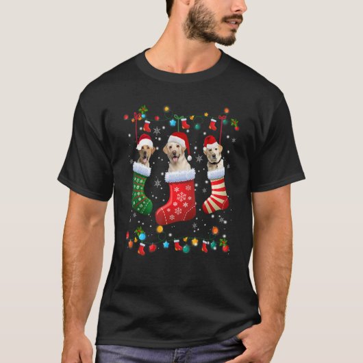 Labrador Retriever Christmas Socks Xmas Pajama La Tシャツ (正面)