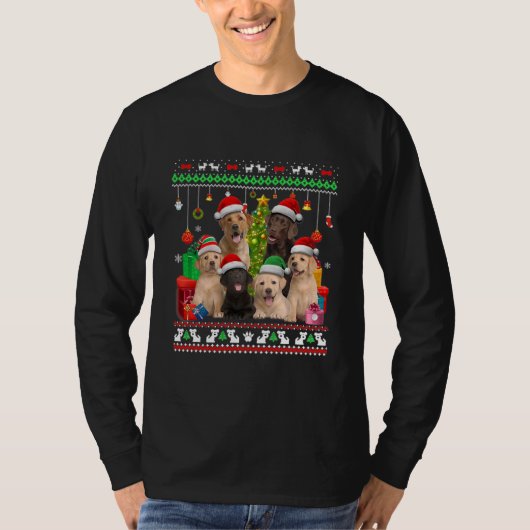 Labrador Retriever Christmas Tree Decoration Dog Tシャツ (正面)