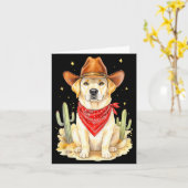 Labrador Retriever Cowboy Dog Western Llabrador Co カード (黄色い花)