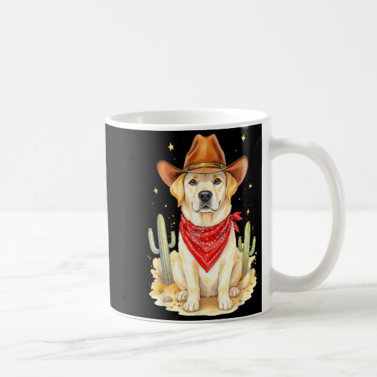 Labrador Retriever Cowboy Dog Western Llabrador Co コーヒーマグカップ (右)