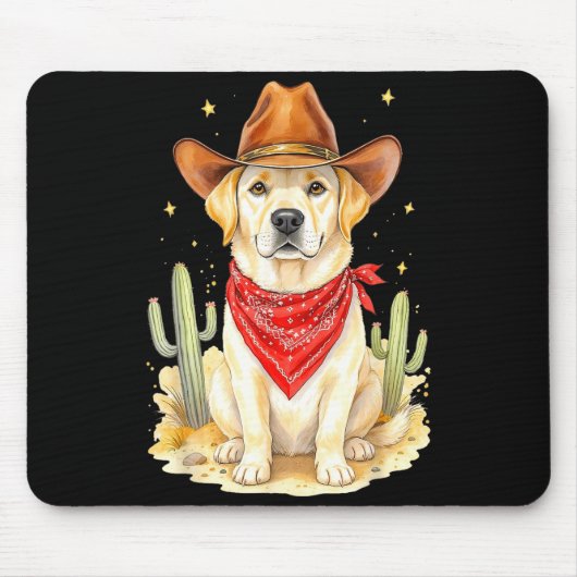 Labrador Retriever Cowboy Dog Western Llabrador Co マウスパッド (正面)