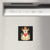 Labrador Retriever Cowboy Dog Western Llabrador Co マグネット (インサイチュ (食洗機))