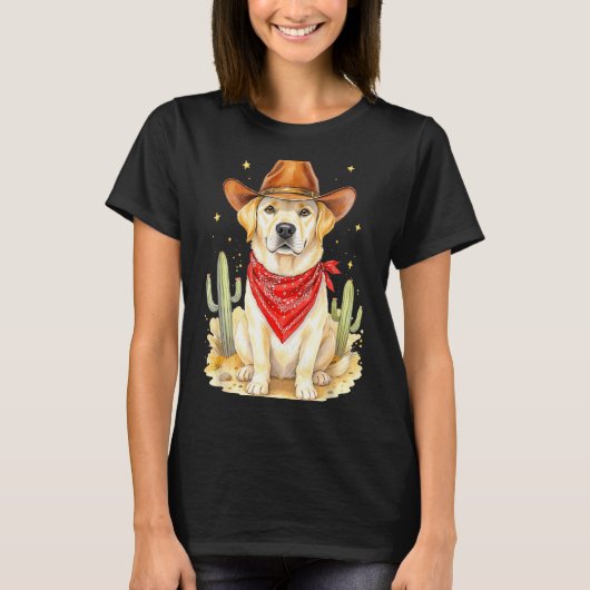 Labrador Retriever Cowboy Dog Western Llabrador Co Tシャツ (正面)