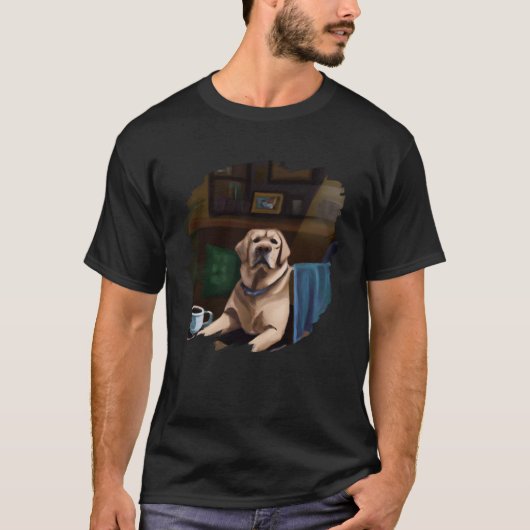 Labrador Retriever Dog Aristocrat Cafe Coffee Tea Tシャツ (正面)