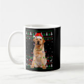 Labrador Retriever Dog Christmas Ugly Sweater Ligh コーヒーマグカップ (左)