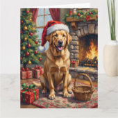 Labrador Retriever Dog Classic Family Christmas カード (正面)