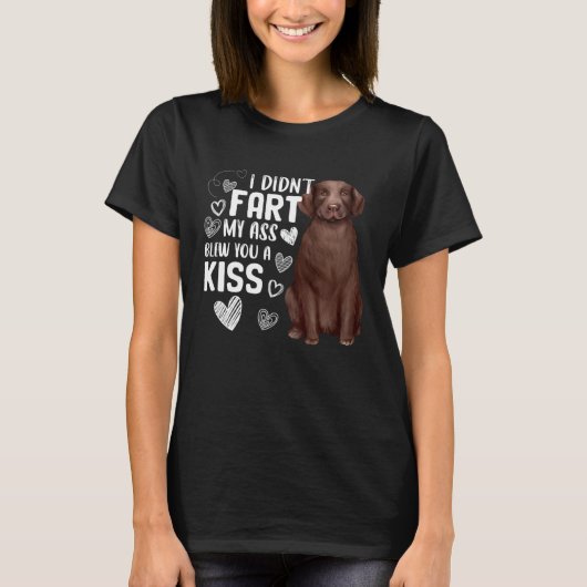 Labrador Retriever Dog   Cute Fart Blew Kiss Tシャツ (正面)