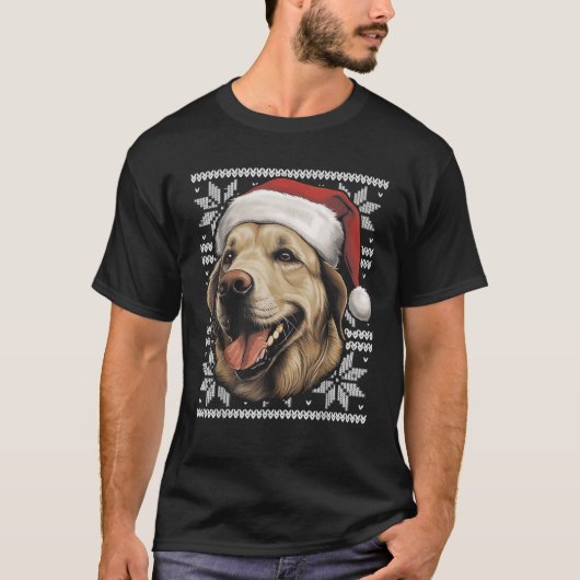 Labrador Retriever Dog Funny Christmas Santa Match Tシャツ (正面)